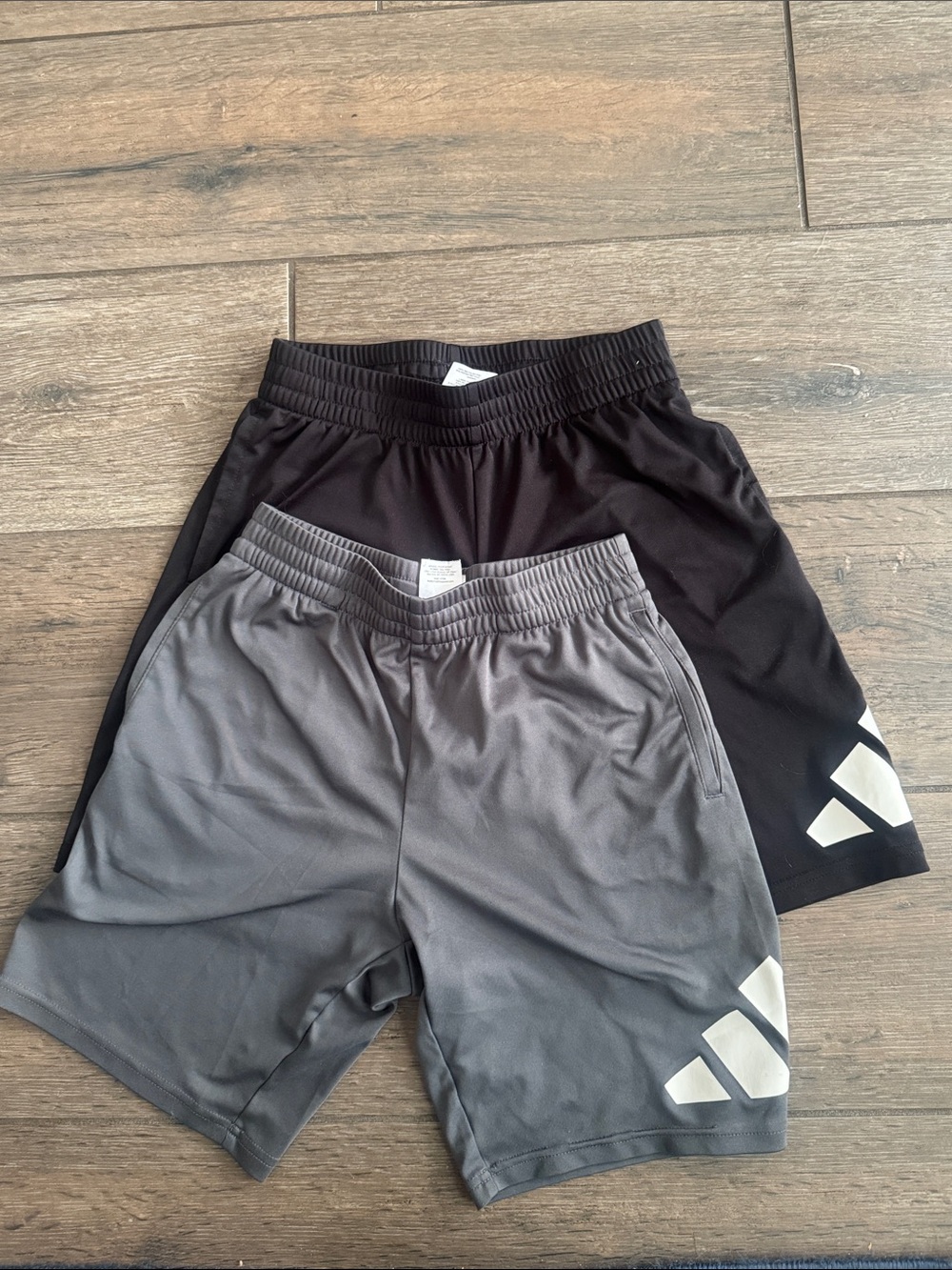 Kids Adidas Performance Athletic Shorts - 2 pack Gray and Black